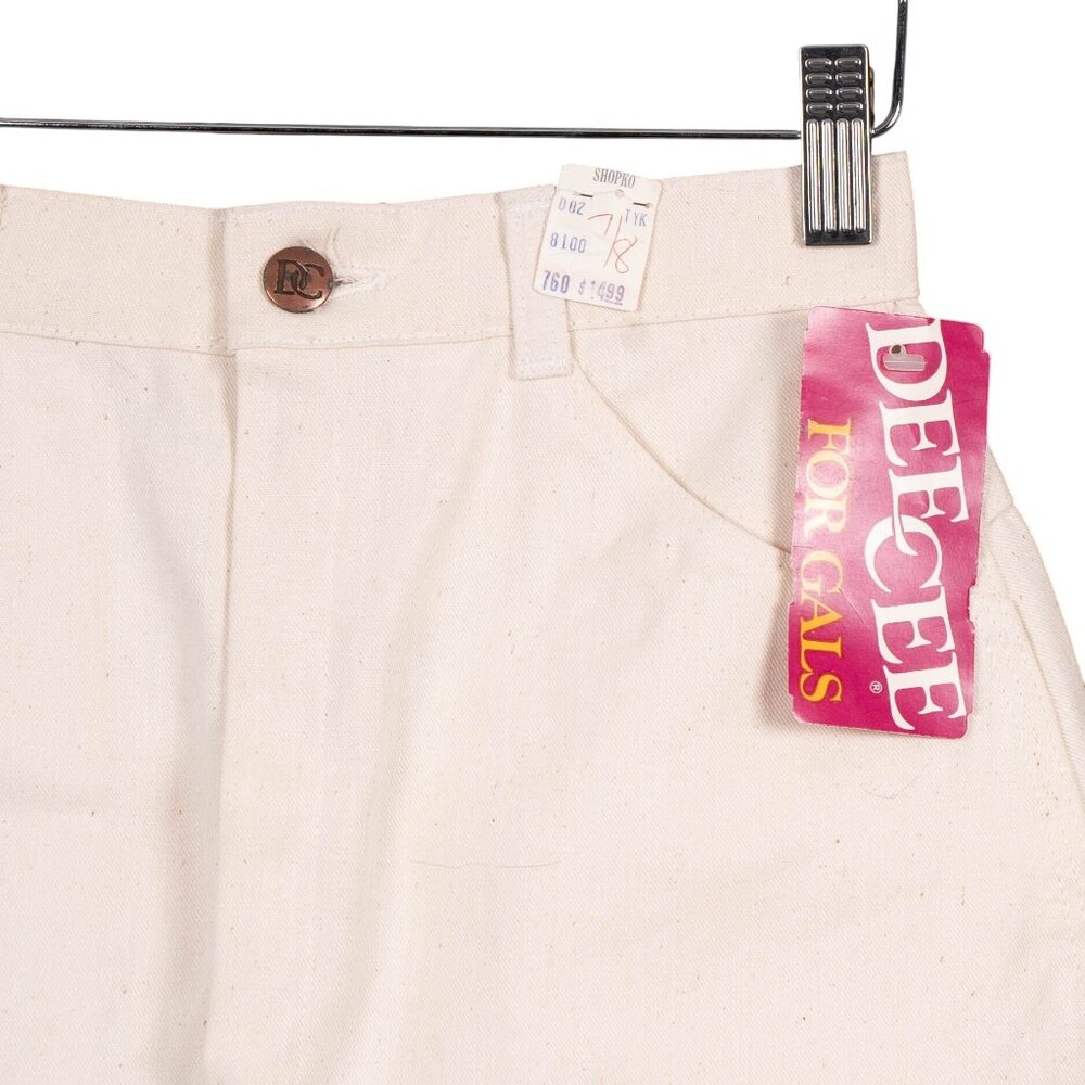 Deecee For Gals VTG Jean Skirt 7 8 Womens NEW Off White Denim High Waist Cotton - Picture 3 of 6
